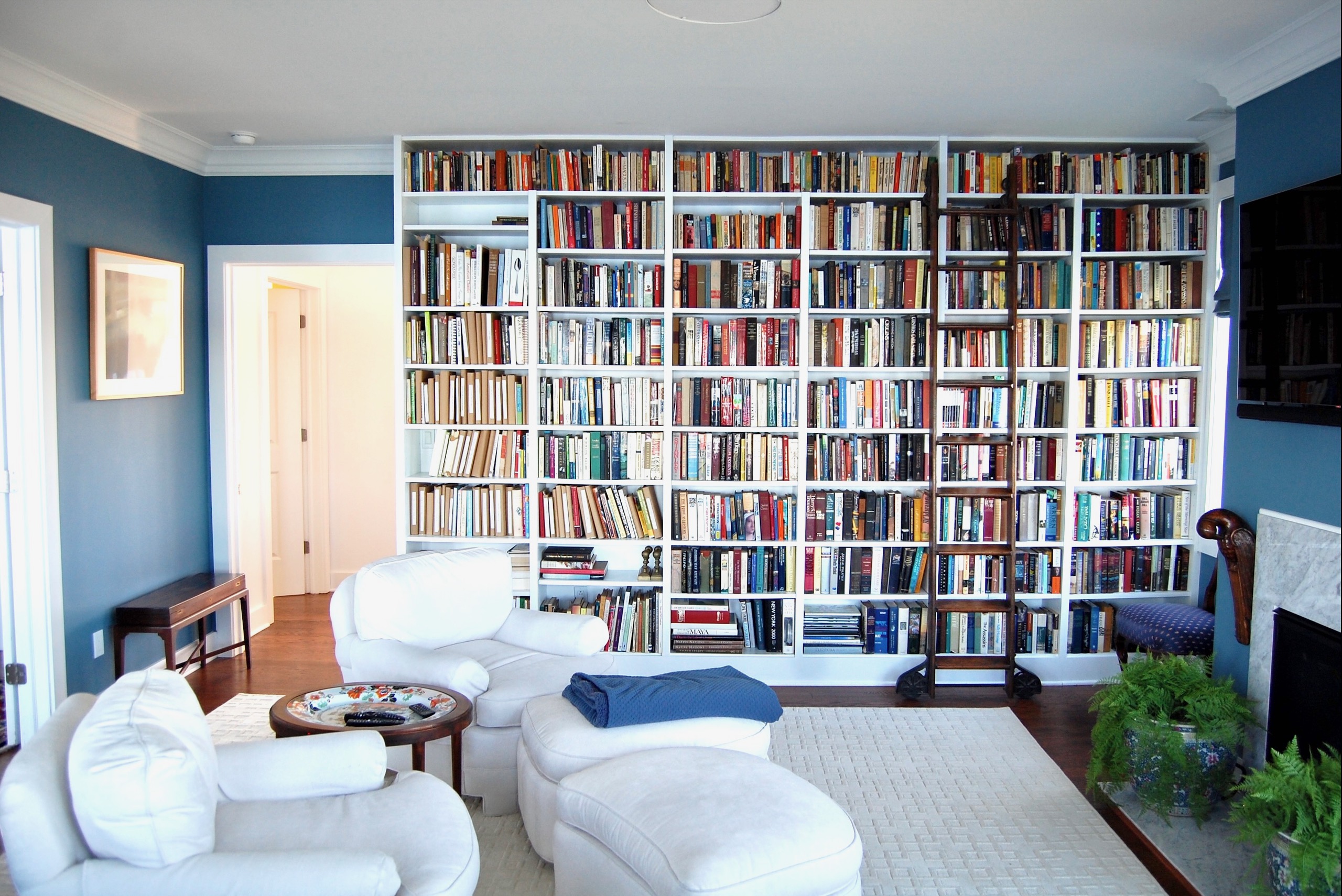 interior of a home library