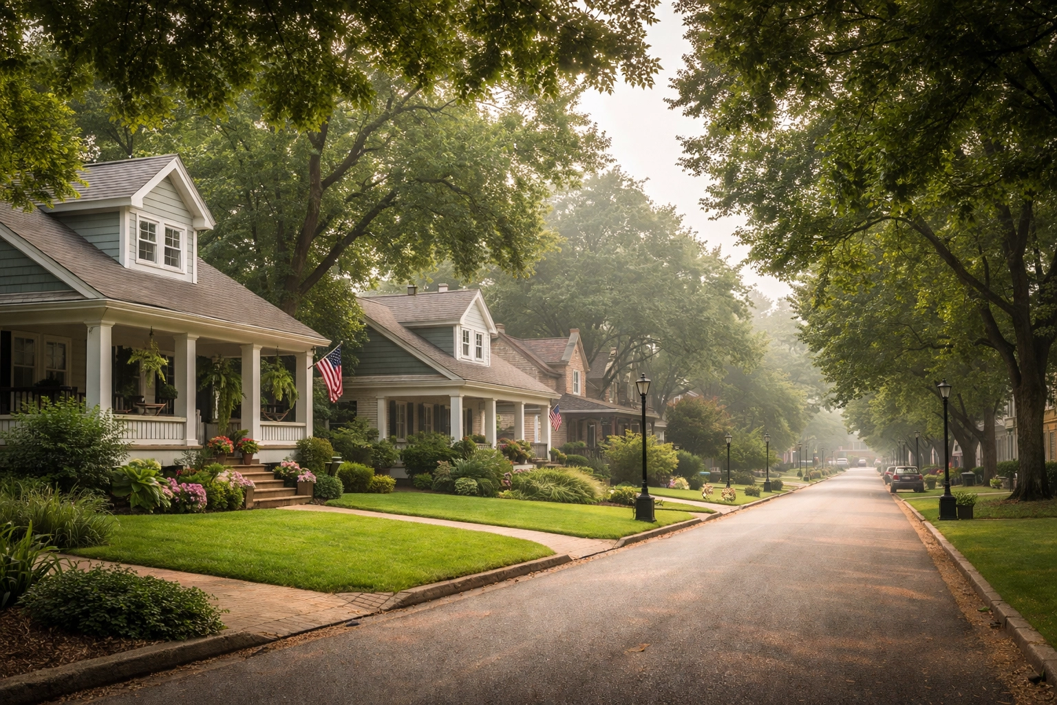 Nashville skyline with humid summer haze