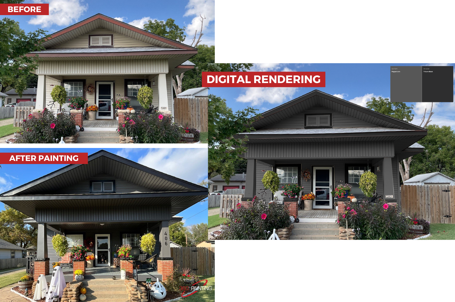 digital rendering of home color change