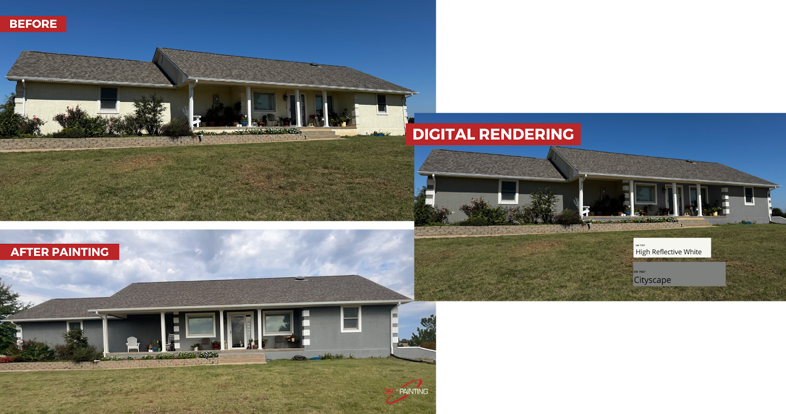 digital rendering of home color change