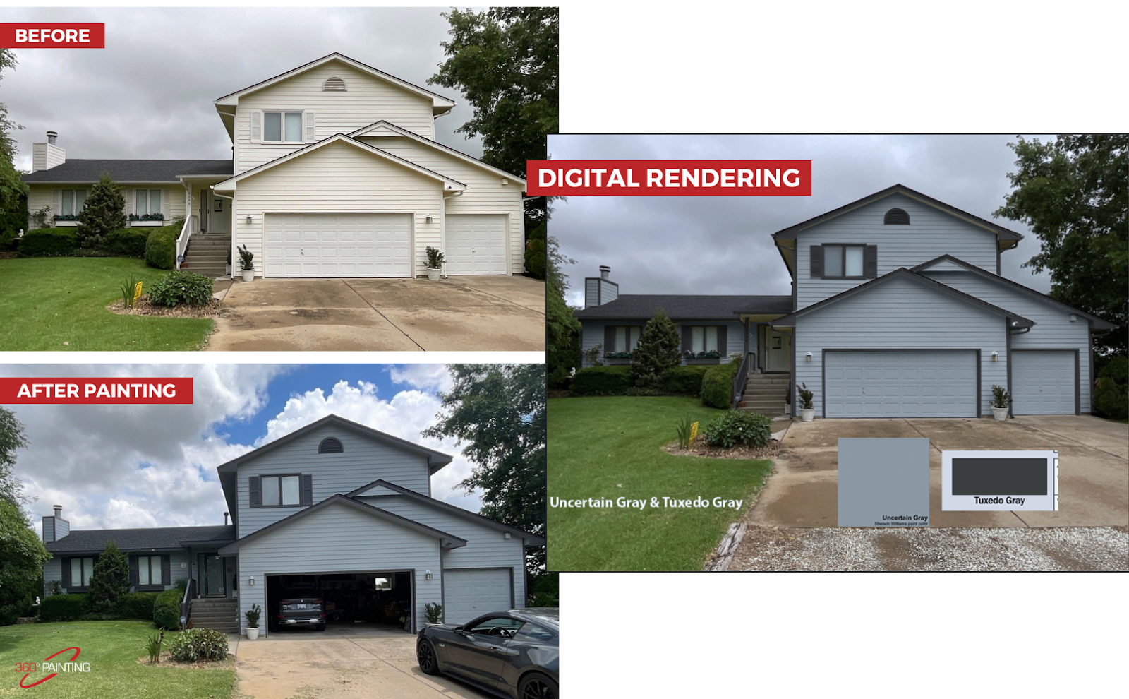 digital rendering of home color change